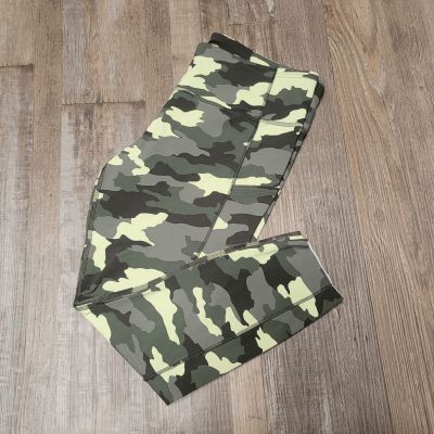 Lululemon Fast Free Crop Leggings Size 14 High Rise Pockets Bright Camo